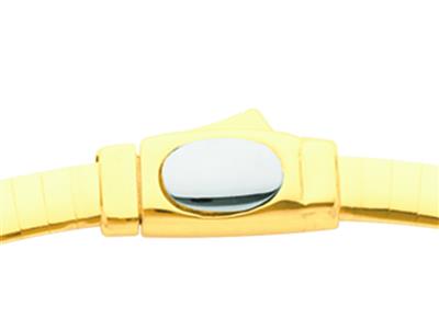Collana Omega Foglia Di Salvia 2 Mmreversibile, 45 Cm, Oro Bicolore 1 8k - Immagine Standard - 3
