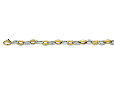 Bracciale Conchiglie A Pera 9,70 Mm, 20,5 Cm, Oro Bicolore 18 Carati. Ref. 2036 - Immagine Standard - 1