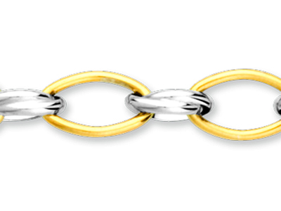 Bracciale Maglia Fantasia 8,5 Mm, 19,5 Cm, Oro Bicolore 18 Carati - Immagine Standard - 2