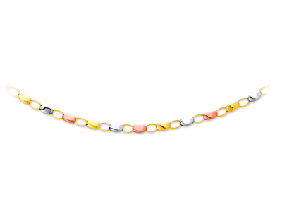 Collana Piccoli Ciottoli 4,7 Mm, 45cm, 3 Ori 18 Carati
