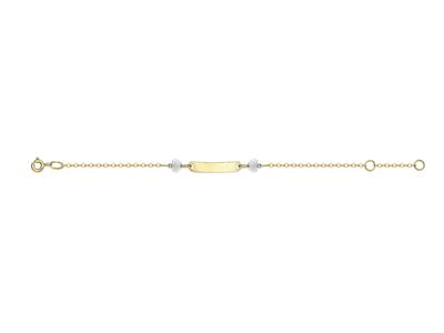 Baby Id Piastra Rettangolare, Design A Cuori, 14 Cm, Oro Bicolore 18 Carati - Immagine Standard - 1