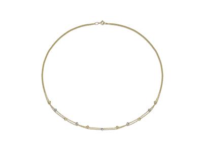 Collana 2 Fili 3 Mm, 45 Cm, Oro Bicolore 18k