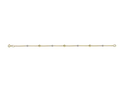 Bracciale Sfere Cesellate 3/4 Mm, 19 Cm, Oro Bicolore 18k - Immagine Standard - 1