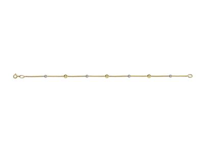 Bracciale Sfere Cesellate 34 Mm, 19 Cm, Oro Bicolore 18k
