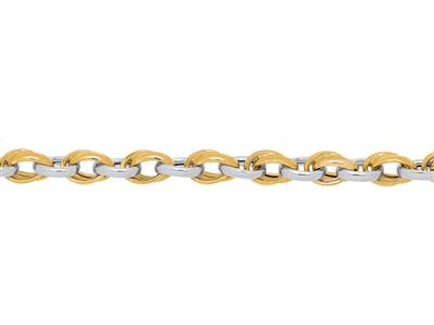 Bracciale Anelli Doppi 5,30 Mm, 19 Cm, Oro Bicolore 18 Carati - Immagine Standard - 1