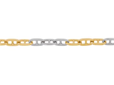 Bracciale Marine Massiccio 5,30 Mm,21 Cm, Oro Bicolore 18 Carati