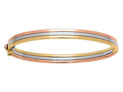 Bracciale A Cerchio A 3 File Vuote,60 Mm, 3 Ori 18 Carati