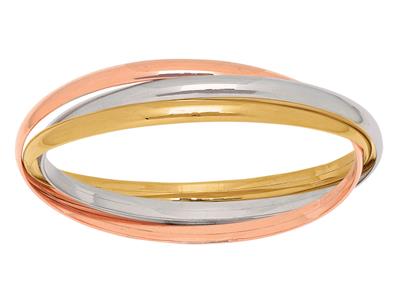 Bracciale 3 Tubi Cavi 1/2 Anello 4,6x1,6 Mm, Diametro Interno 65 Mm, 3 Ors 18k - Immagine Standard - 1