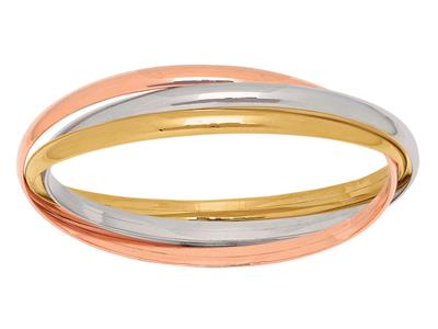 Bracciale 3 Tubi Cavi 1/2 Anello 4,6x1,6 Mm, Diametro Interno 65 Mm, 3 Ors 18k - Immagine Standard - 1