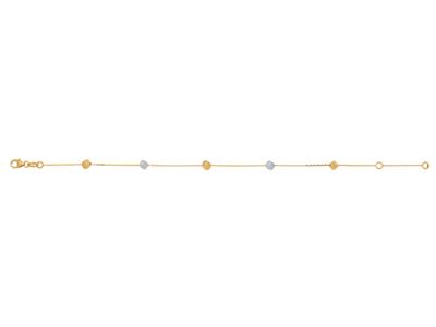 Bracciale Catena 5 Cubi 3,1 Mm, 16,50-18 Cm, Oro Bicolore 18k - Immagine Standard - 1