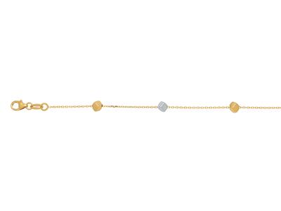 Bracciale Catena 5 Cubi 3,1 Mm, 16,50-18 Cm, Oro Bicolore 18k - Immagine Standard - 2