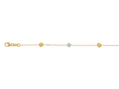 Bracciale A Catena 5 Cubi 3,1 Mm, 16,50-18 Cm, Oro 18k Bicolore - Immagine Standard - 2