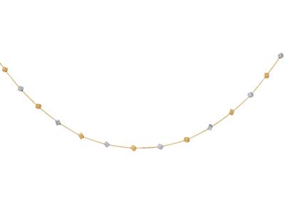 Collana A Catena 23 Cubi 3,1 Mm, 42-47 Cm, Oro Bicolore 18k