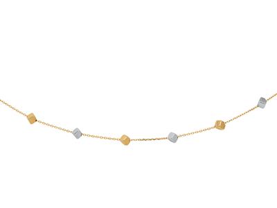 Collana A Catena 23 Cubi 3,1 Mm, 42-47 Cm, Oro Bicolore 18k - Immagine Standard - 2