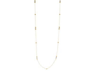 Sautoir Cubi 3,1 Mm, 100 Cm, Oro Bicolore 18 Carati