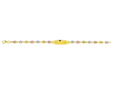 Identità Del Bambino Chicchi Di Caffè 3,5 X 5 Mm, Piastra Per Barile 21 X 6 Mm, 14 Cm, 3 Ors 18k - Immagine Standard - 1