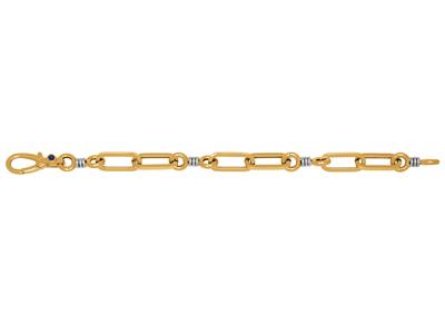 Bracciale Rettangoli E Cerchi Alternati, 20 Cm, Oro Bicolore 18k - Immagine Standard - 1