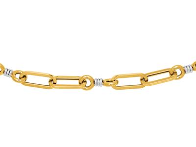Collana, Rettangoli E Cerchi, 50 Cm, Oro Bicolore 18k - Immagine Standard - 2