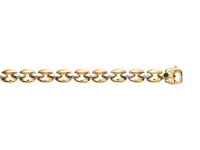 Bracciale Conchiglia 8 MM Reversibile, 18,5 Cm, Oro Bicolore 18 Carati