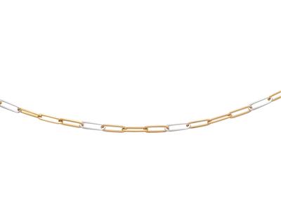 Collana Con Rettangoli Alternati Di 4 Mm, 55 Cm, Oro 18 Ct. - Immagine Standard - 1