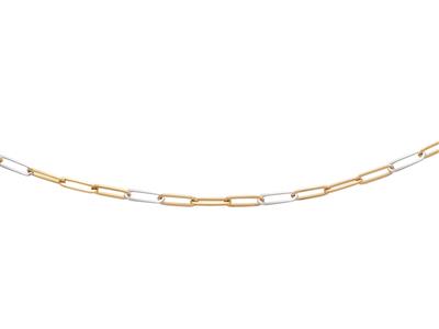 Collana Con Rettangoli Alternati Di 4 Mm, 55 Cm, Oro 18 Ct.