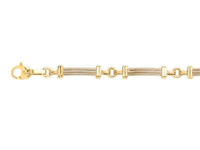 Bracciale Con Piastre Solide Da 9 Mm, 21 Cm, Oro Bicolore 18 Carati - Immagine Standard - 1