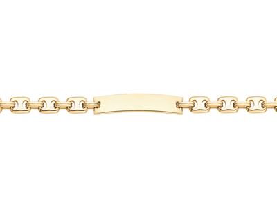 Bracciale Identity Maglia Quadrata Grani 7 Mm, 21 Cm, Oro Bicolore 18 Carati
