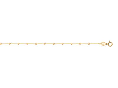 Bracciale Con Sfere Cesellate Di 1,80 Mm, Su Catena Veneziana, 17+3 Cm, Oro Bicolore 18k - Immagine Standard - 1