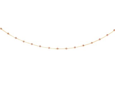 Collana Sfere Cesellate 1,80 Mm, Su Chapine Veneziano, 42+3 Cm, Oro Bicolore 18k - Immagine Standard - 1