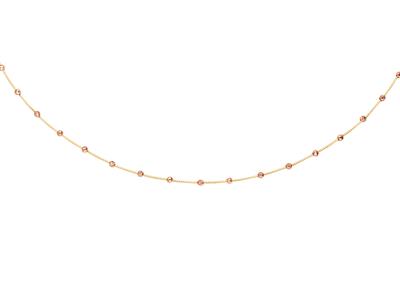 Collana Sfere Cesellate 1,80 Mm, Su Chapine Veneziano, 42+3 Cm, Oro Bicolore 18k - Immagine Standard - 2