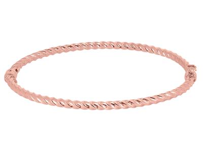 Bracciale Rigido Torsionato Vuoto 3mm, 55x 65 Mm, Oro Rosso 18 Carati - Immagine Standard - 1