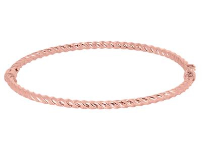 Bracciale Collana Cava Ritorta 3 Mm, 55 X 65 Mm, Oro Rosso 18 Carati