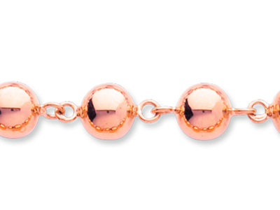 Collana Con Palline Stile Marseillais 7 Mm, 45 Cm, Oro Rosso 18 Carati - Immagine Standard - 2