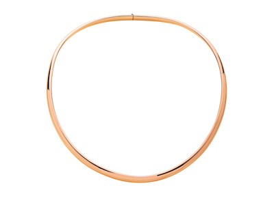 Collana Torque Serction Ovale 6 Mm, 40 Cm, Oro Rosa 18k