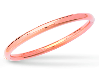 Bracciale Rigido Con Apertura, Filotondo Da 5 Mm, Forma Ovale Da 58 M M, Oro Rosso 18 Carati - Immagine Standard - 1
