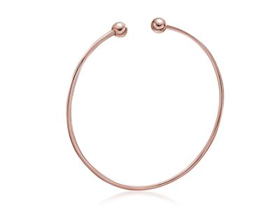 Bracciale Rigido Massiccio, Filo Tondo Da 1,5 Mm, Forma Ovale Da 60 Mm, Oro Rosa 18 Carati - Immagine Standard - 1