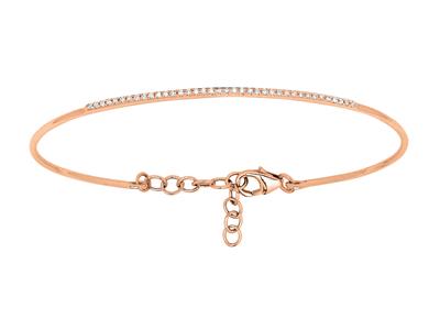 Bracciale Jonc Con Diamanti 0,15 Carati, 58 Mm, Oro Rosa 18 Carati