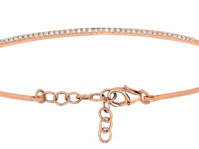 Bracciale Jonc Con Diamanti 0,15 Carati, 58 Mm, Oro Rosa 18 Carati - Immagine Standard - 2