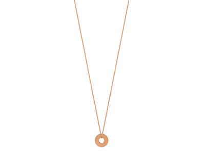 Collana A Disco, Catena 40-42 Cm, Oro Rosa 18k