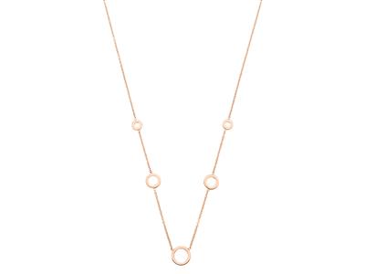 Collana Forçat Rotonda, 5 Cerchi A Goccia, 40-42 Cm, Oro Rosa 18 Ct.