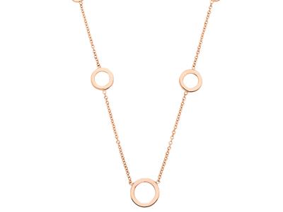 Collana Forçat Rotonda, 5 Cerchi A Goccia, 40-42 Cm, Oro Rosa 18 Ct. - Immagine Standard - 2