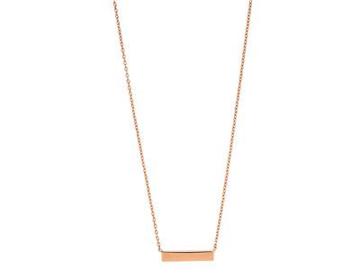 Collana, Catena Forçat Rotonda, Motivo Barrette 15 Mm, 40-42 Cm, Oro Rosa 18 Ct.