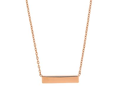 Collana, Catena Forçat Rotonda, Motivo Barrette 15 Mm, 40-42 Cm, Oro Rosa 18 Ct. - Immagine Standard - 2