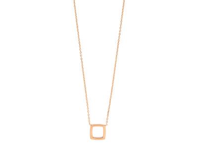 Collana Forçat Rotonda, Modello Quadrato, 40-42 Cm, Oro Rosa 18 Carati