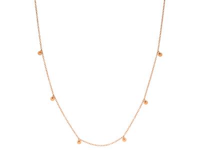 Collana Forçat Rotonda, 6 Pallini Di 3,50 Mm, 40-42 Cm, Oro Rosa 18 Ct.