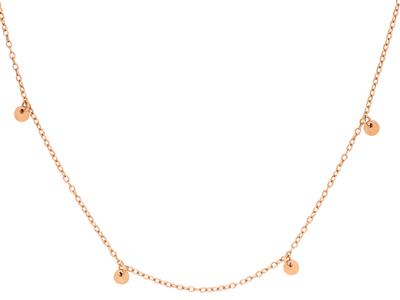 Collana A Catena Rotonda For\at, 6 Pastiglie Da 3,50 Mm, 40-42 Cm, Ororosa 18 Carati - Immagine Standard - 2