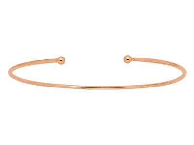 Bracciale Solido Traforato, Filo Tondo 1,5 Mm, 2 Sfere, 62 X 46 Mm, Oro Rosa 18 Carati - Immagine Standard - 1