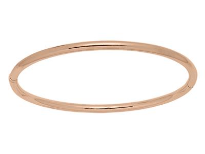 Bracciale Bangle, Filo Tondo Massiccio 3 Mm, 60 X 50 Mm, Oro Rosso 18 Carati