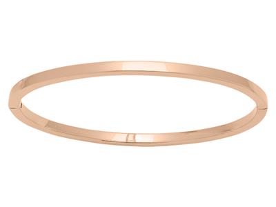 Bracciale Bangle, Filo Quadrato Massiccio 3 Mm, 60 X 50 Mm, Oro Rosso 18 Carati - Immagine Standard - 1