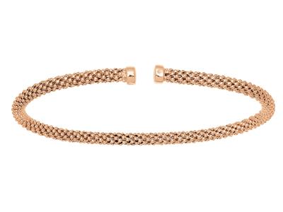 Bracciale Pop Corn Aperto 3,30 Mm, 58 X 45 Mm, Oro Rosso 18 Carati - Immagine Standard - 1